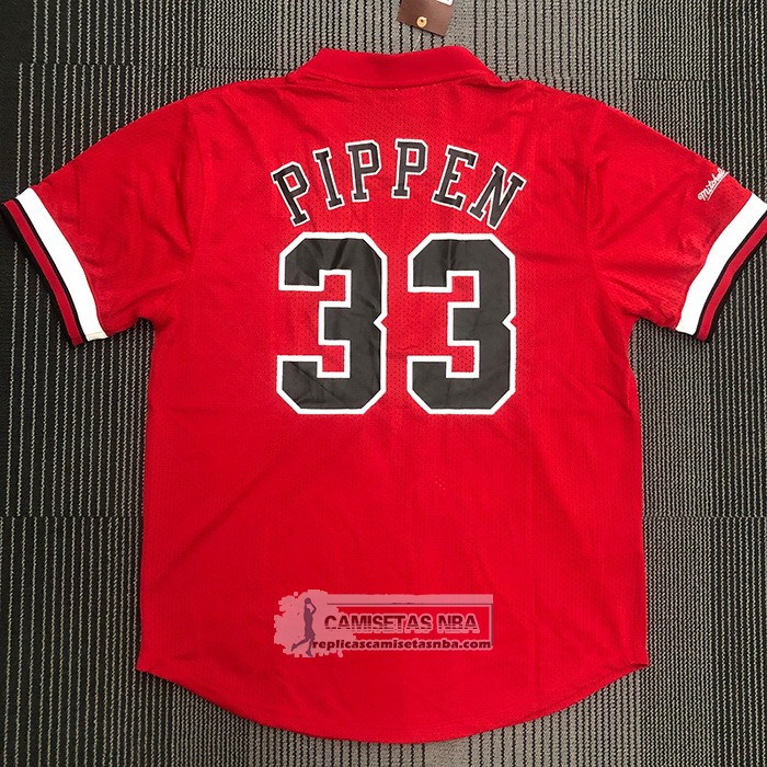 Camiseta Manga Corta Chicago Bulls Scottie Pippen NO 33 Rojo